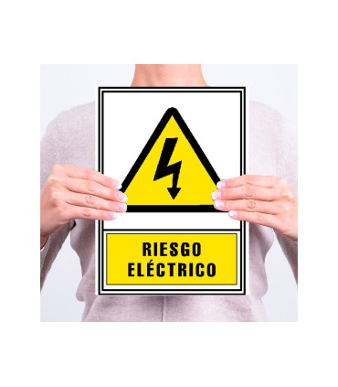 Pictograma archivo 2000 riesgo electrico pvc amarillo luminiscente 210x297 mm