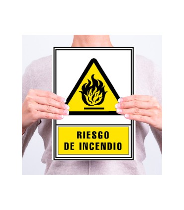 Pictograma archivo 2000 riesgo de incendio pvc amarillo luminiscente 210x297 mm