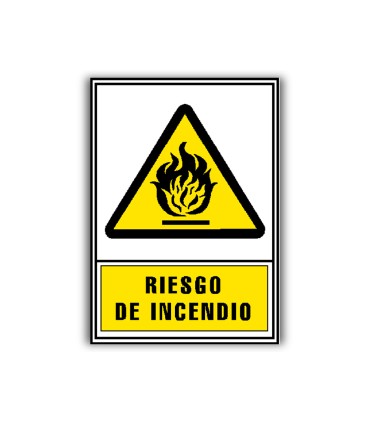 Pictograma archivo 2000 riesgo de incendio pvc amarillo luminiscente 210x297 mm