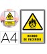 Pictograma archivo 2000 riesgo de incendio pvc amarillo luminiscente 210x297 mm