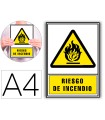 Pictograma archivo 2000 riesgo de incendio pvc amarillo luminiscente 210x297 mm