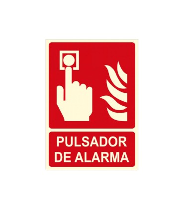 Pictograma archivo 2000 pulsador de alarma pvc rojo luminiscente 210x300 mm