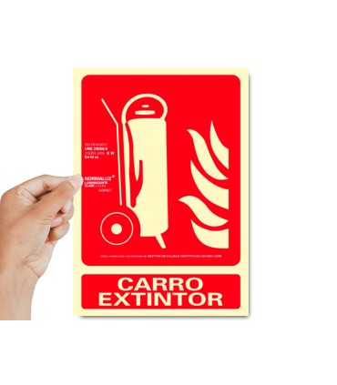 Pictograma archivo 2000 carro extintor pvc rojo luminiscente 210x300 mm