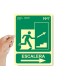 Pictograma archivo 2000 salida emergencia escalera sube derecha pvc verde luminiscente 224x300 mm