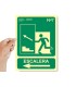 Pictograma archivo 2000 salida emergencia escalera sube izquierda pvc verde luminiscente 224x300 mm