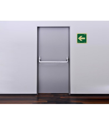 Pictograma archivo 2000 flecha izquierda pvc verde luminiscente 224x224 mm