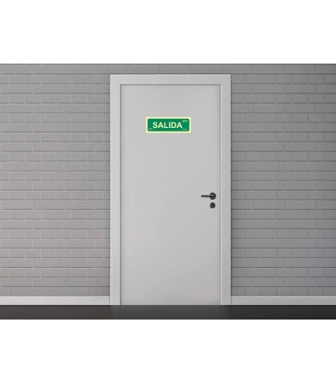 Pictograma archivo 2000 salida pvc verde luminiscente 300x105 mm pack de 2 unidades