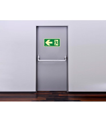 Pictograma archivo 2000 salida de emergencia izquierda pvc verde luminiscente 160x320 mm