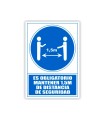 Pictograma archivo 2000 obligatorio mantener 1,5 m de distancia de seguridad pvc color azul 210x297 mm