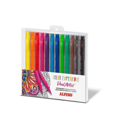 Rotulador alpino dual artist color experience estuche de 12 unidades colores surtidos