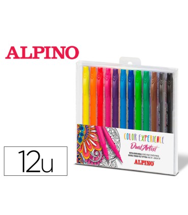 Rotulador alpino dual artist color experience estuche de 12 unidades colores surtidos