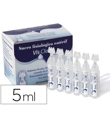 Suero fisiologico esteril visclean monodosis 5 ml caja de 30 unidades