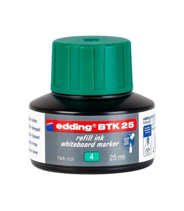 Tinta rotulador edding pizarra blanca btk 25 color verde bote 25 ml