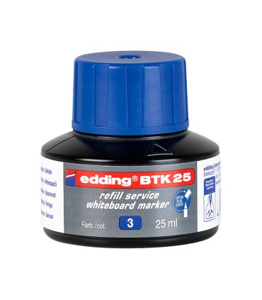 Tinta rotulador edding pizarra blanca btk 25 color azul bote 25 ml