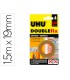 Cinta adhesiva uhu doublefix marron doble cara extra fuerte 15 mt x 19 mm