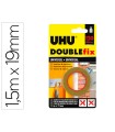 Cinta adhesiva uhu doublefix marron doble cara extra fuerte 1,5 mt x 19 mm