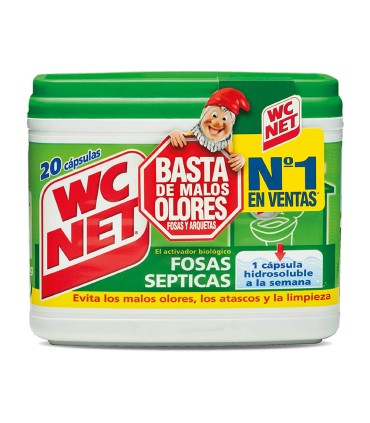 Elimina olores wc net fosas septicas capsula de 18 gr caja de 20 unidades