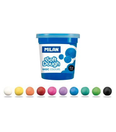 Pasta milan para modelar soft dough basic 85 g caja de 10 botes colores surtidos