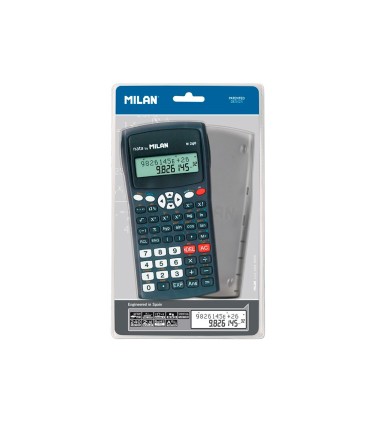 Calculadora milan cientifica m240 black 2 lineas 240 funciones 102 digitos color negra con tapa color gris