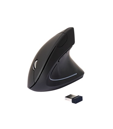 Raton q connect optico inalambrico ergonomico vertical pilas aaa negro