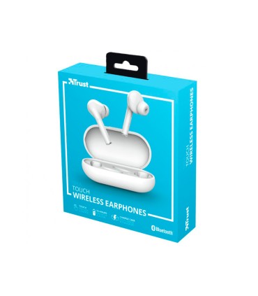 Auricular trust nika inalambrico bluetooth con estuche de carga color blanco