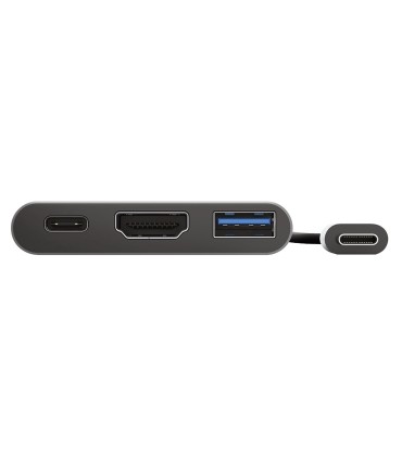 Adaptador trust dalyx 3 en 1 multipuerto usb c usb a usb c hdmi 20 color aluminio