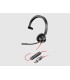 Auricular plantronics blackwire 3310 diadema monoaural cable usb c a con microfono