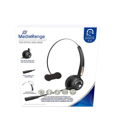 Auricular mediarange monoaural diadema inalambrico bluetooth con microfono