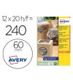 Etiqueta adhesiva avery kraft efecto carton redonda 60 mm removible para laser ink-jet caja de 300 unidades