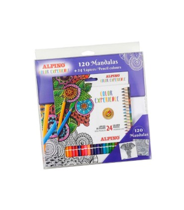 Set de dibujo alpino color experience 24 lapices de colores y libro de 120 mandalas