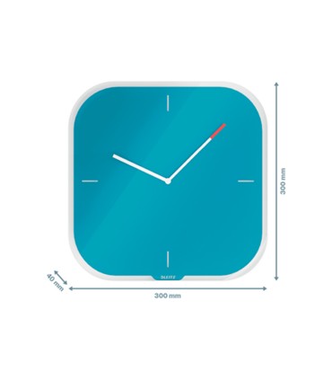 Reloj leitz cosy de pared silencioso cristal 30x30 cm azul