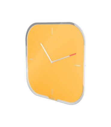 Reloj leitz cosy de pared silencioso cristal 30x30 cm amarillo