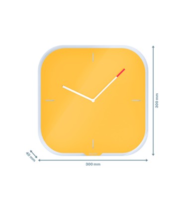 Reloj leitz cosy de pared silencioso cristal 30x30 cm amarillo