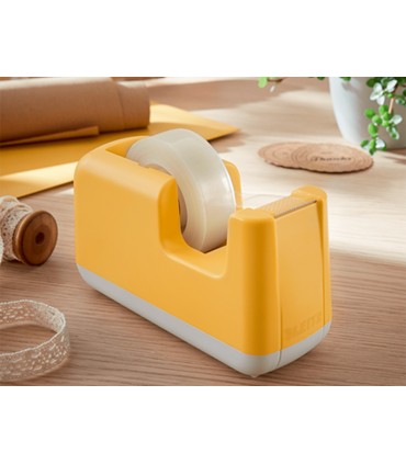 Portarrollo sobremesa leitz cosy plastico para cintas 33 mt color amarillo