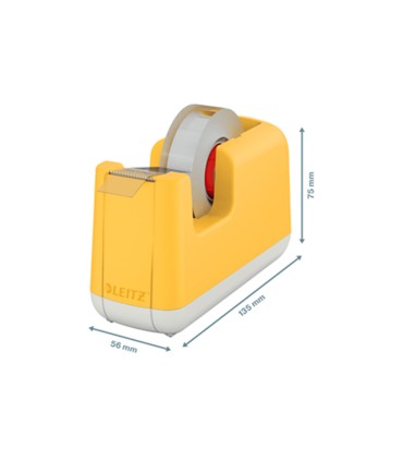 Portarrollo sobremesa leitz cosy plastico para cintas 33 mt color amarillo