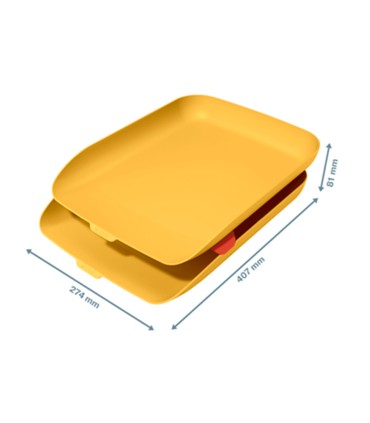 Bandeja sobremesa plastico leitz cosy set de 2 unidades amarillo 274x81x407 mm