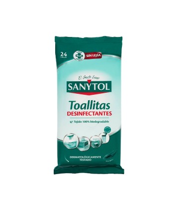 Toallita desinfectante sanytol biodegradable paquete de 30 unidades