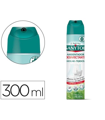 Ambientador sanytol desinfectante para hogar y tejidos spray bote de 300 ml