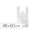 Bolsa camiseta reciclada 70% blanca 50 mc 48x60 cm apta legislacion de bolsas 2021