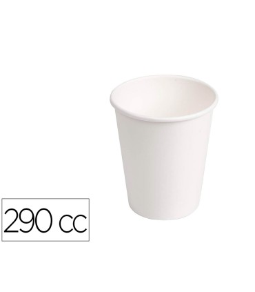 Vaso de carton biodegradable blanco 290 cc paquete de 50 unidades