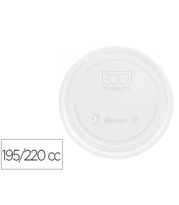 Tapa de plastico biodegradable para vaso de 195 220 cc paquete de 100 unidades