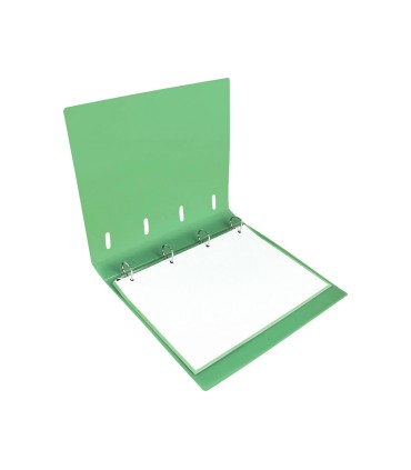 Carpeta con recambio liderpapel a4 cuadro 5mm 100 hojas 80g polipropileno 4 anillas 40mm verde manzana