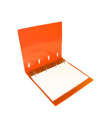 Carpeta con recambio liderpapel a4 cuadro 5mm 100 hojas 80g polipropileno 4 anillas 40mm naranja fluor