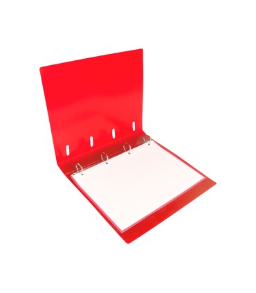 Carpeta con recambio liderpapel a4 cuadro 5mm 100 hojas 80g polipropileno 4 anillas 40mm rojo translucido