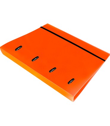 Carpeta con recambio liderpapel a4 cuadro 5mm 100 hojas 80g polipropileno 4 anillas 25mm color naranja