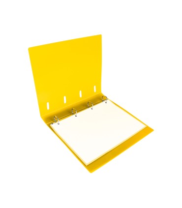 Carpeta con recambio liderpapel a4 cuadro 5mm 100 hojas 80g polipropileno 4 anillas 25mm color amarillo