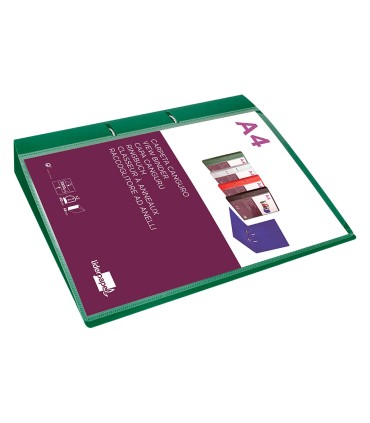 Carpeta liderpapel canguro 2 anillas 40 mm mixtas polipropileno din a4 verde translicudo