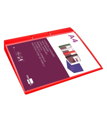 Carpeta liderpapel canguro 2 anillas 40 mm mixtas polipropileno din a4 rojo translicudo