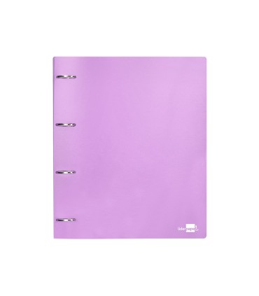 Carpeta liderpapel 4 anillas mixtas 40 mm polipropileno din a4 lavanda opaco