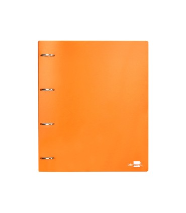 Carpeta liderpapel 4 anillas mixtas 40 mm polipropileno din a4 naranja fluor opaco